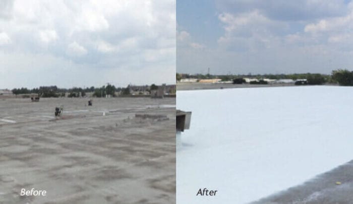 Gacorooffoam And Gacoflex S20 Silicone Over Built Up Roof Restoration Rki Commercial Grade Truck